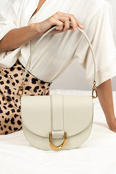 Cream Gabine Saddle Bag - CHARLES & KEITH US