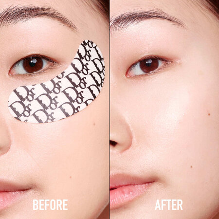 Dior Eye Reviver Patches results Dior Eye Reviver Patches results on model