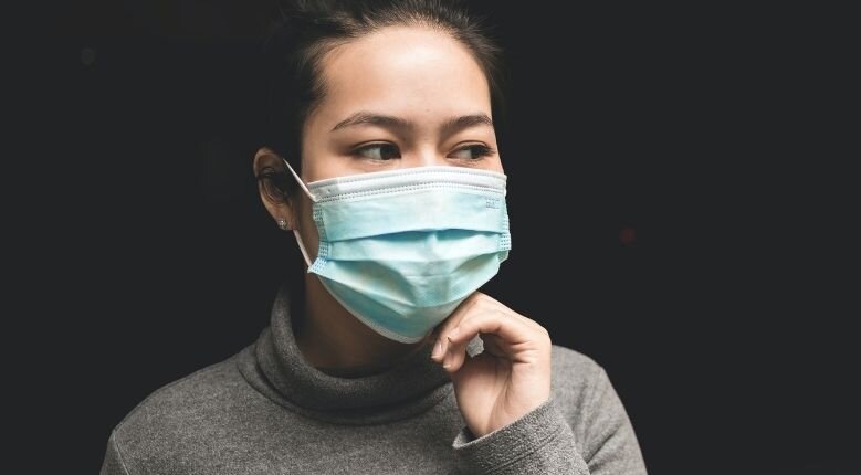 Girl wearing a face mask Girl wearing a face mask
