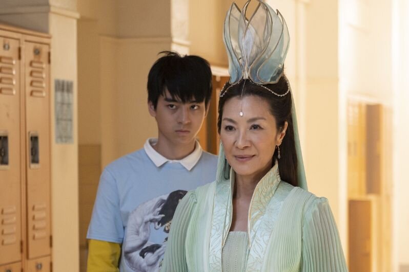 Michelle Yeoh and Jimmy Liu in American Born Chinese Michelle Yeoh and Jimmy Liu in American Born Chinese