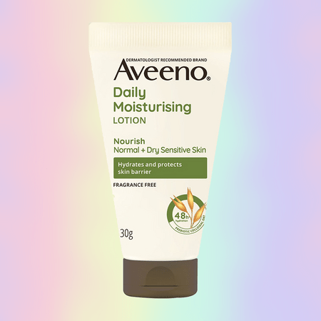 Coup de produit de la lotion hydratante quotidienne Aveeno