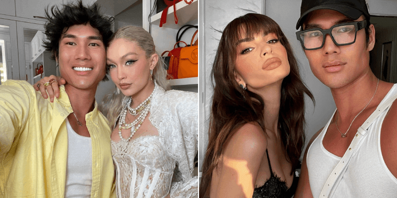 Celebrity makeup artist Patrick Ta with Gigi Hadid and Emily Ratajkowski Celebrity makeup artist Patrick Ta with Gigi Hadid and Emily Ratajkowski